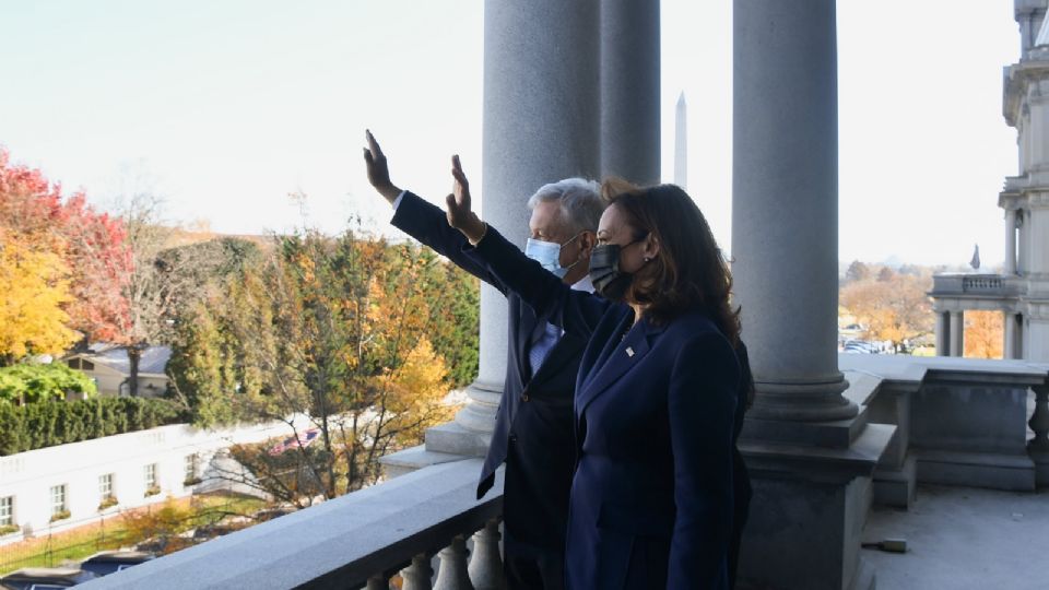 López Obrador y Kamala Harris convivieron en la reunión entre mandatarios de Estados Unidos, México y Canadá. Foto: Andrés Manuel López Obrador.