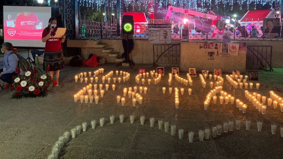 Actividad para exigir justicia por la búsqueda de personas desaparecidas en Nuevo León.