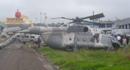 Cae helicóptero de la Marina en Hidalgo; viajaba el Secretario de Gobierno