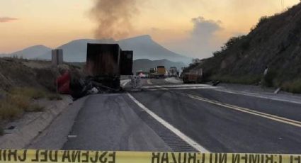 Mueren 2 bebés calcinados tras accidente entre tráileres en Coahuila