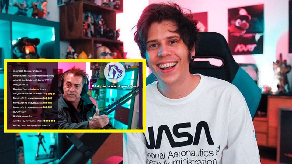 El Rubius notó que en la foto del gobernador de Nuevo León aparece su escenografía para jugar en línea. Foto: Especial