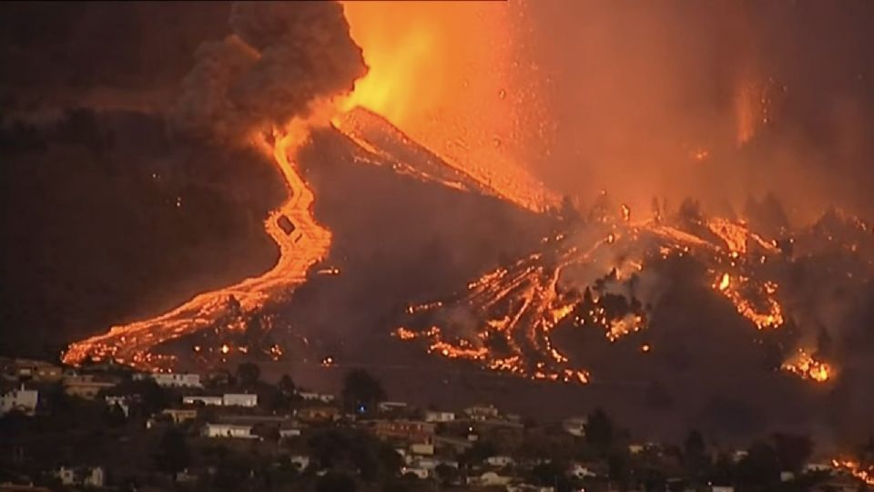 Imágenes del volcán de la Palma tras erupción. Foto Captura de pantalla