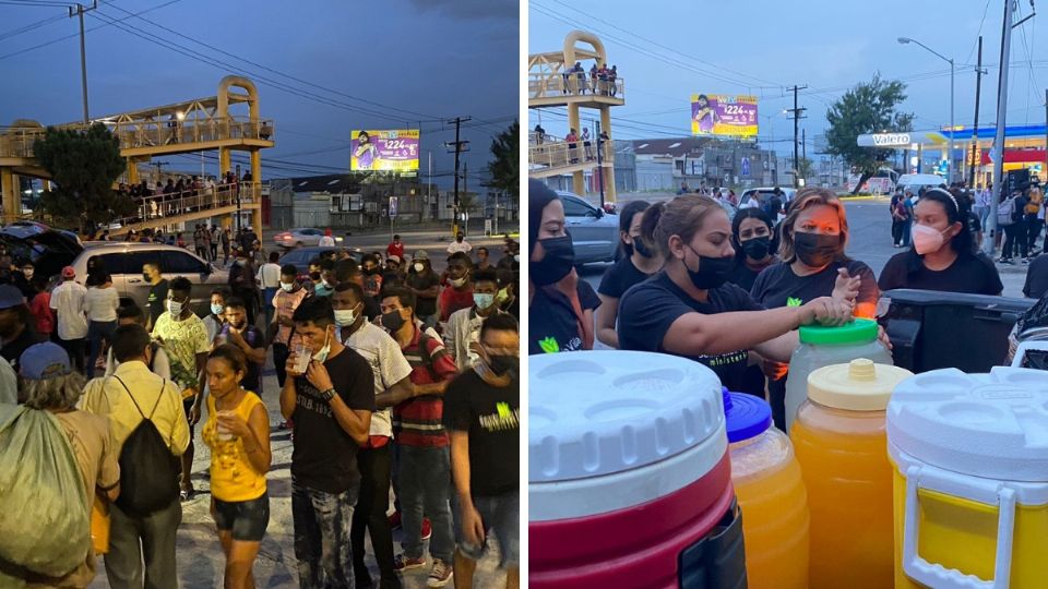 Cerca de 80 jóvenes se dieron cita sobre la avenida Bernardo Reyes para entregar comida, agua y artículos de higiene. Foto: Alejandro Del Toro