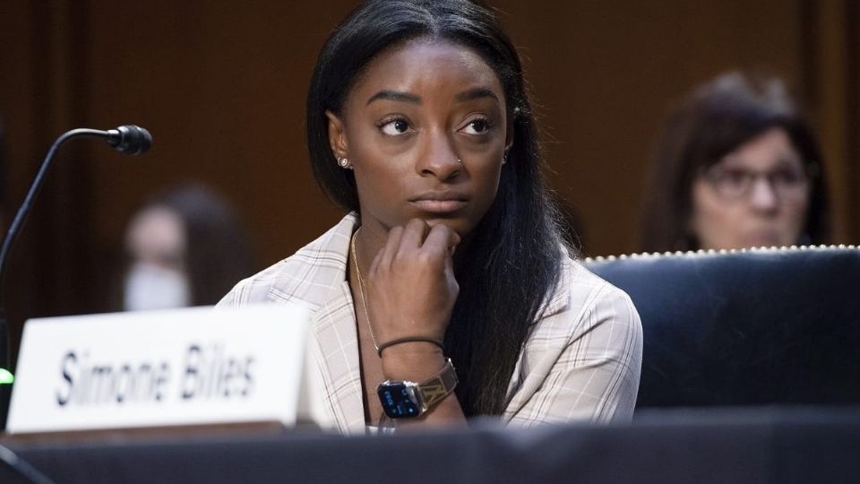 Simone Biles en el Senado de Estados Unidos.