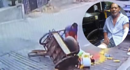 Elotero se cae y pierde toda su mercancía; hacen colecta para ayudarlo