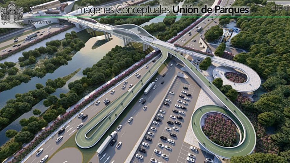 Imagen conceptual del puente que conectará el Parque Fundidora y el Parque España. Foto: Cortesía