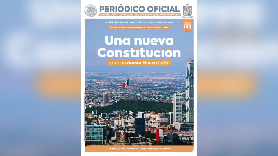 La nueva Constitución fue publicada en una edición extraordinaria en el Periódico Oficial del estado.