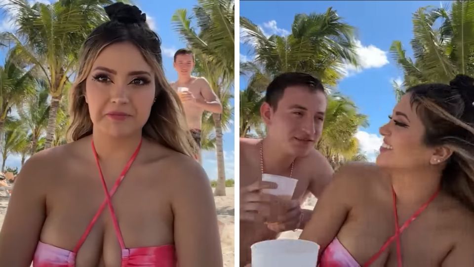 Ari Gameplays vivió un momento incómodo cuando un fan se metió a su trasmisión en la playa. Foto: YouTube / AriGameplays Momentos