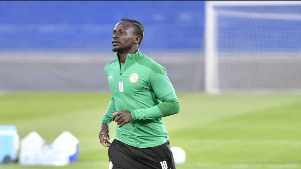 Sadio Mané en entrenamiento con la Selección de Senegal.