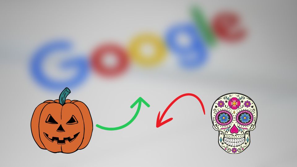 Halloween le gana a Día de Muertos en Google.