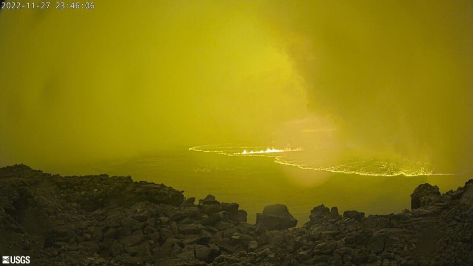 Volcán Mauna Loa en erupción. Foto: Twitter / @USGSVolcanoes