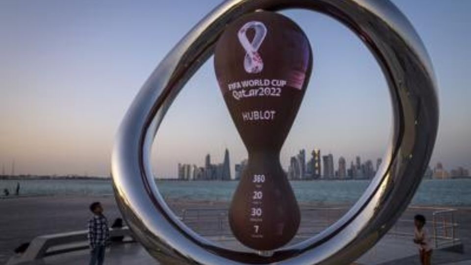 Fotografía de una decoración del Mundial de Qatar 2022