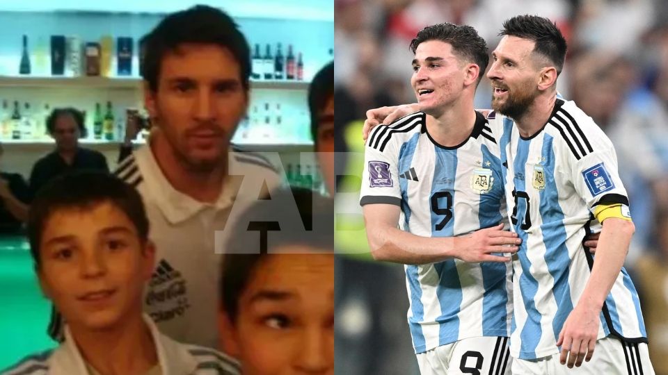 Julián Álvarez se tomó una foto en 2011 con Messi; en 2022 anotó un gol a pase del capitán argentino