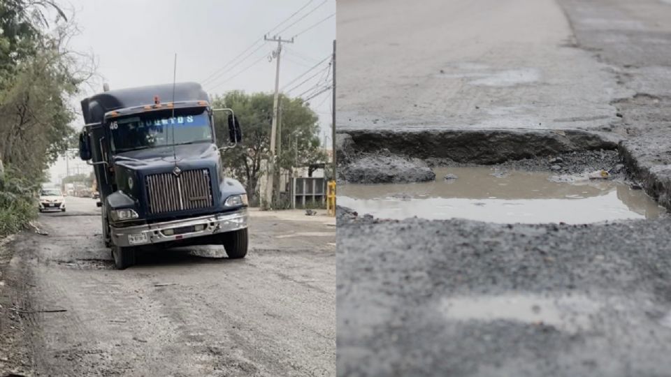 Baches en el municipio de Apodaca. Foto: Especial de Carlos Enriquez y Dalia Manrriquez