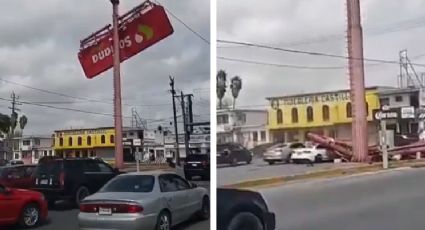 Cae espectacular sobre auto Audi en Matamoros