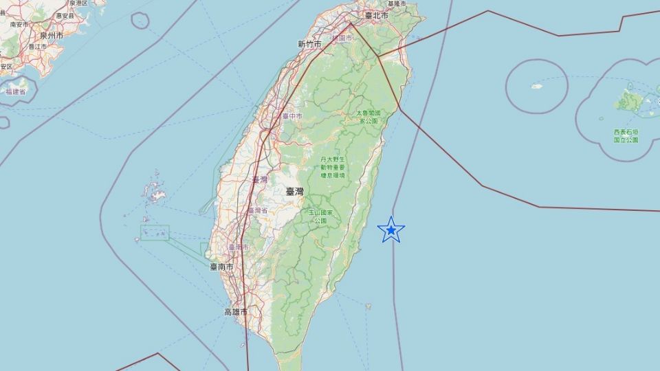 Sismo registrado en Taiwán.