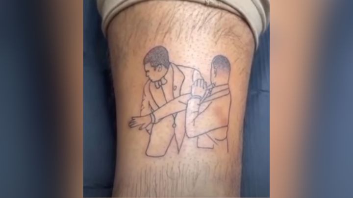 Hombre se tatúa la agresión de Will Smith a Chris Rock