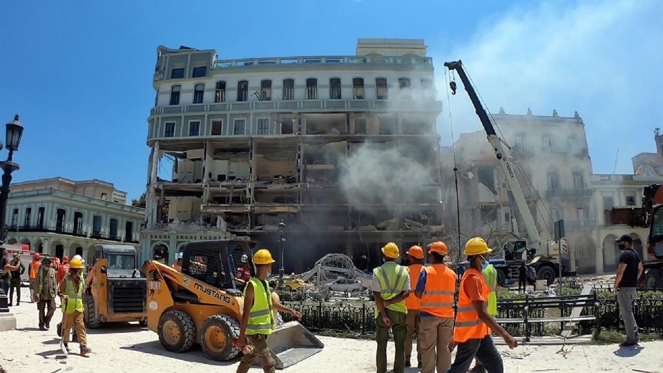 Hotel Saratoga luego de sufrir la explosión.