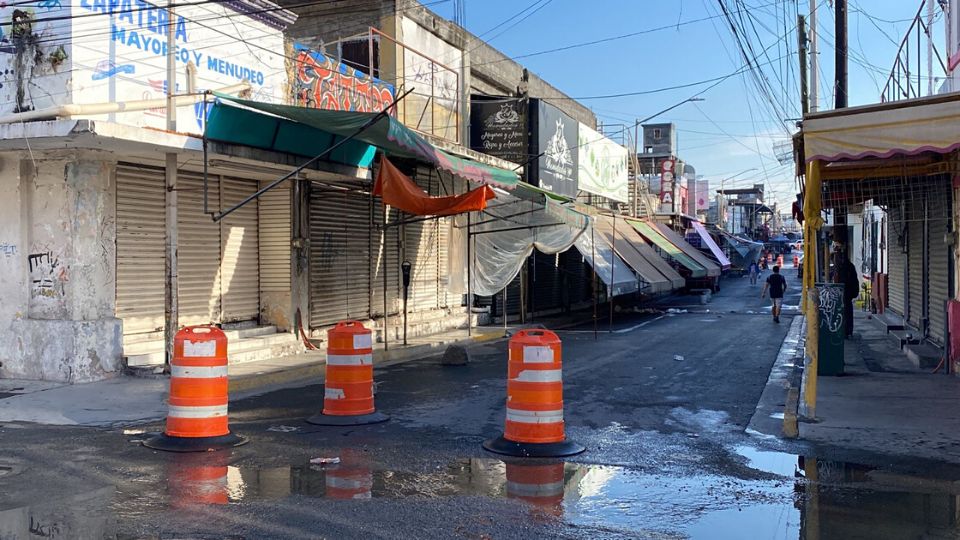 La calle Colegio Civil con el cierre vial. Foto: Jesús Vargas / ABC Noticias