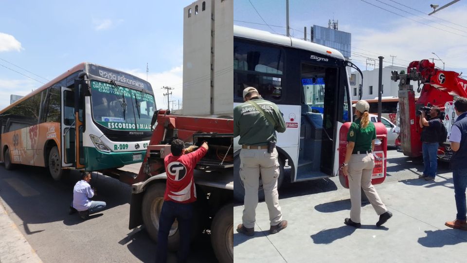 Rutas siendo retiradas de circulación para ser sancionadas. Foto: Cortesía