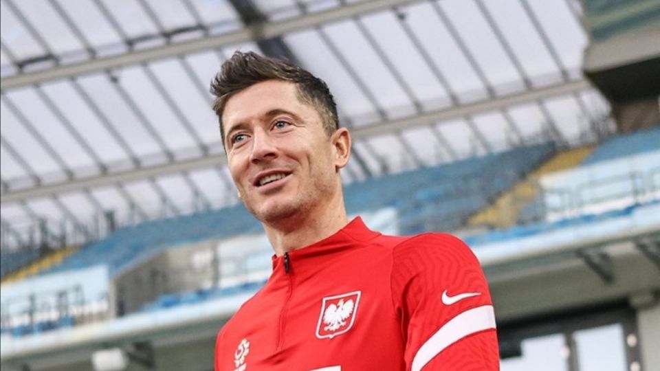 Robert Lewandowski con la Selección de Polonia.