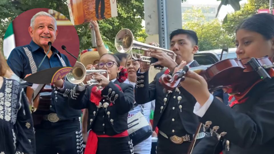 Mexicanos le llevan serenata a AMLO en Washinton. Foto: Facebook / Beatriz Gutiérrez Müller.