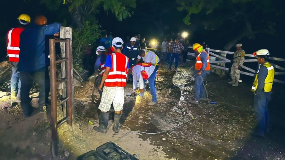 Brigadistas en la mina inundada de Coahuila. Foto: @GN_MEXICO_