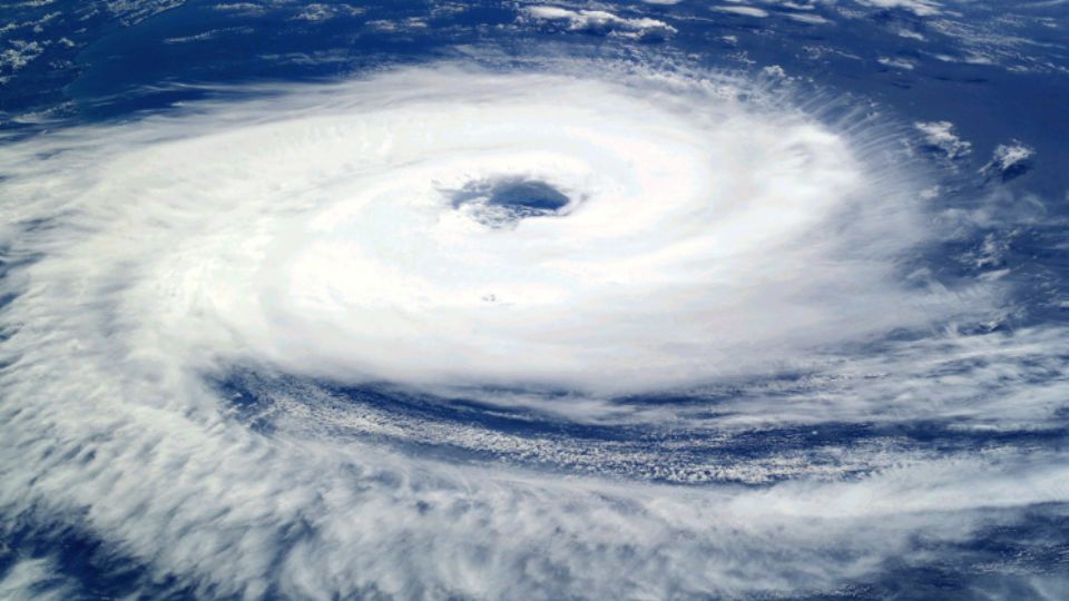 Imagen satelital de un huracán.