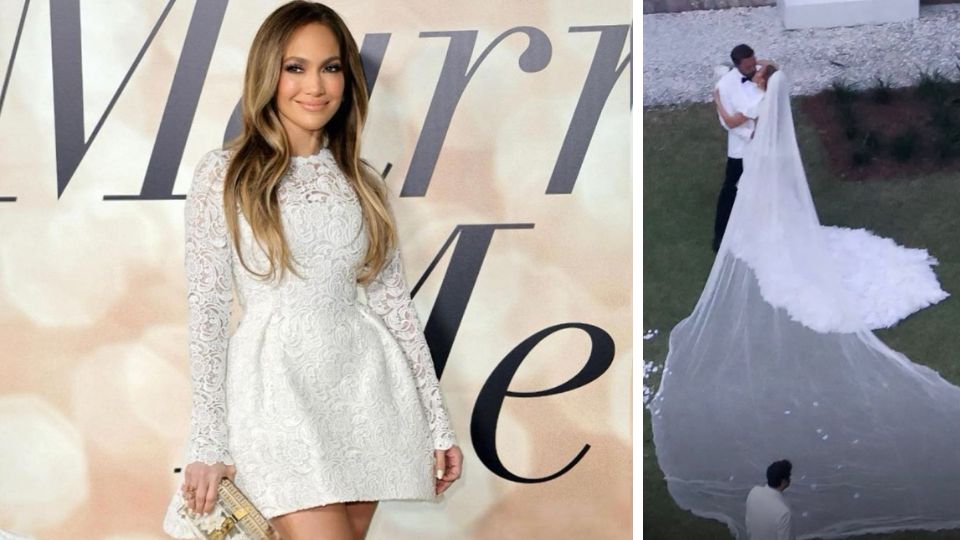 El espectacular vestido de novia de Jennifer Lopez en su segunda boda con Ben Affleck.