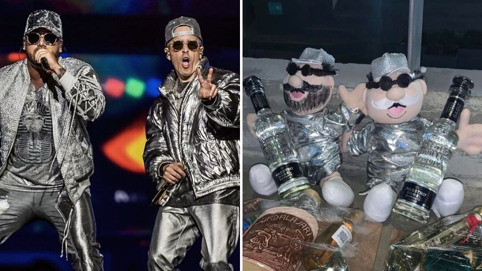 Caracterizan a peluches de Dr. Simi como Wisin y Yandel en su bienvenida a México.