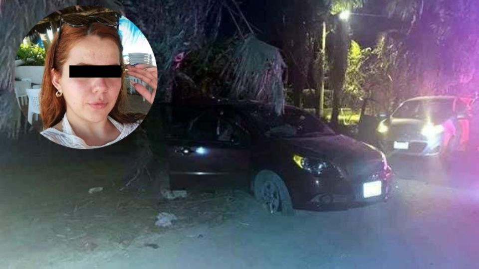 Imagen de la presunta responsable y del accidente de auto que provocó la muerte de la menor.