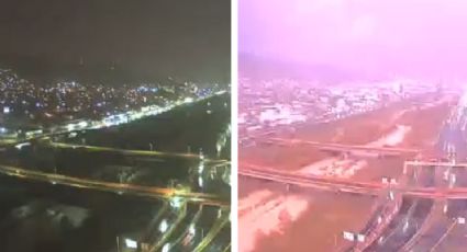 Así se vio el impactante relámpago que iluminó a Monterrey