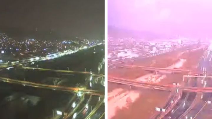 Así se vio el impactante relámpago que iluminó a Monterrey