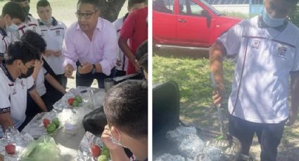 ¡Se armó la carnita! Secundaria de Monterrey ofrece taller parrillero