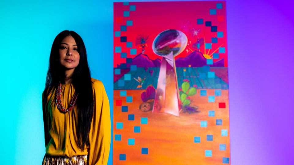 Lucinda 'la Morena' Hinojos  se encargó de diseñar el arte para la edición LVII del Super Bowl