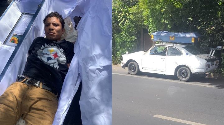 Delincuente finge su muerte y se mete a un ataúd para escapar del país