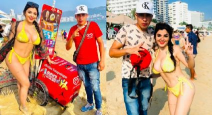 Joven vendedor pagó con paletas de hielo foto con Karely Ruiz