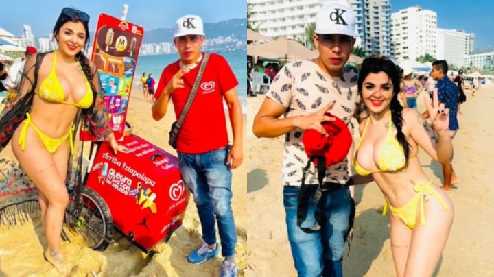 Joven vendedor pagó con paletas de hielo foto con Karely Ruiz