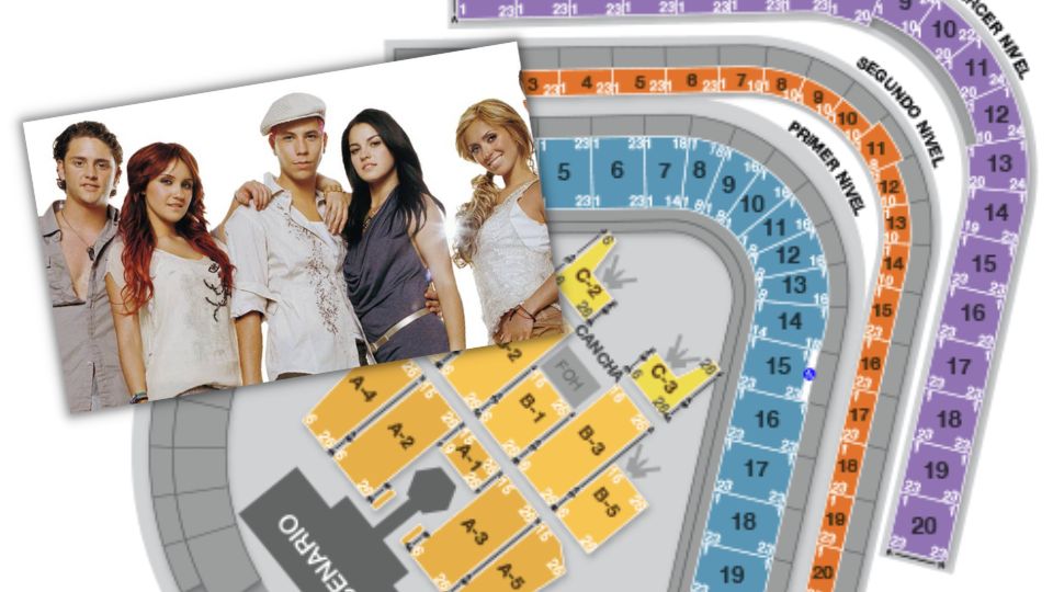 RBD. Mapa de boletos en Monterrey. Foto: Ticketmaster / Archivo