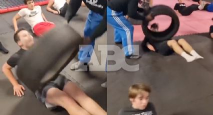 Entrenador de gimnasio se vuelve viral por 'llantazos' en el abdomen