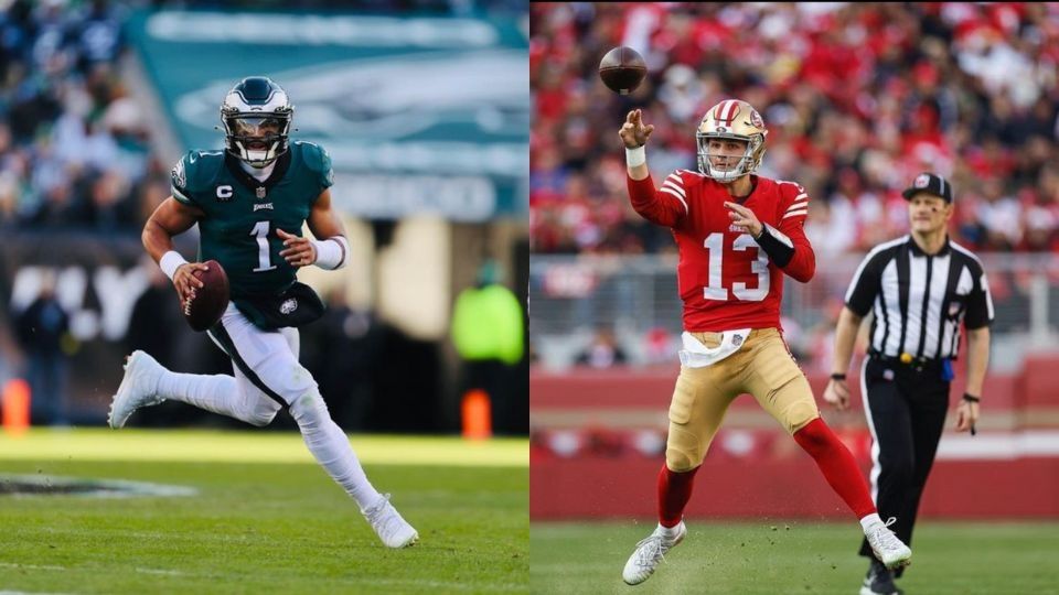 Jalen Hurts, de los Philadelphia Eagles, y Brock Purdy, de los San Francisco 49ers, se enfrentarán este domingo en Final de Conferencia en NFL