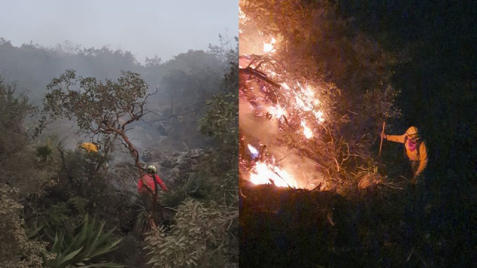 Incendio en Sierra de Santiago. Foto: Especial