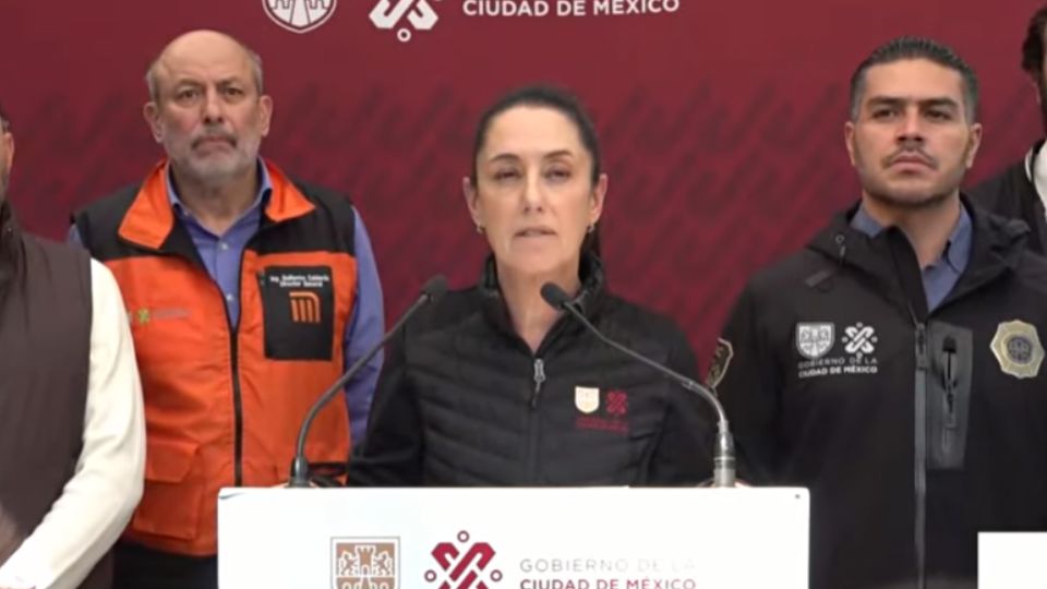 La jefa de Gobierno de la Ciudad de México, Claudia Sheinbaum durante una conferencia luego del accidente de la Línea 3 del Metro de la CDMX, 7 de enero de 2023. Foto: Captura de pantall / YouTube