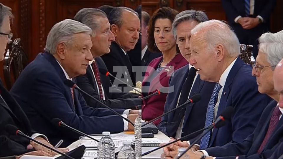 AMLO y Biden durante la reunión bilateral. Foto: Especial