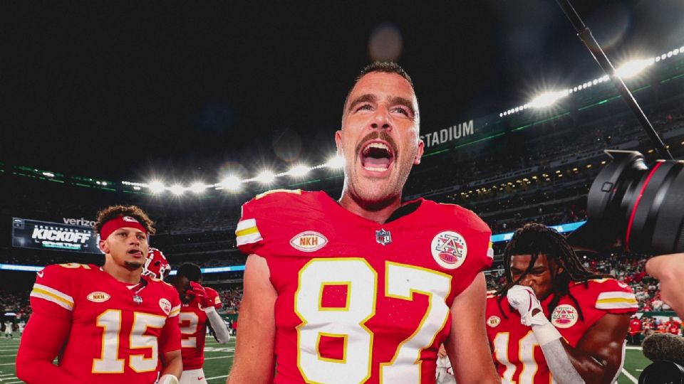 Travis Kelce, durante el partido ante los New York Jets.