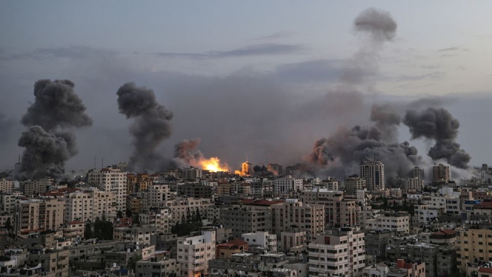 Vista del ataque israelí sobre Gaza, Palestina.