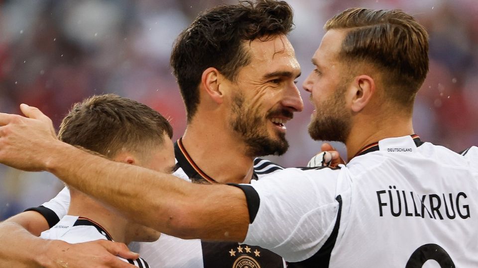 Los jugadores de la Selección de Alemania celebran una de las anotaciones frente a Estados Unidos