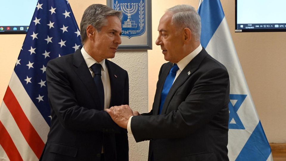 El secretario de Estado de Estados Unidos, Antony Blinken, y el primer ministro israelí, Benjamín Netanyahu.