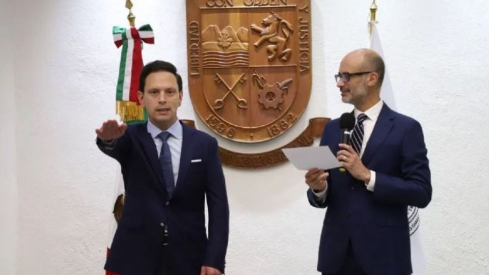 Miguel Treviño durante la toma de protesta de Bernardo González.