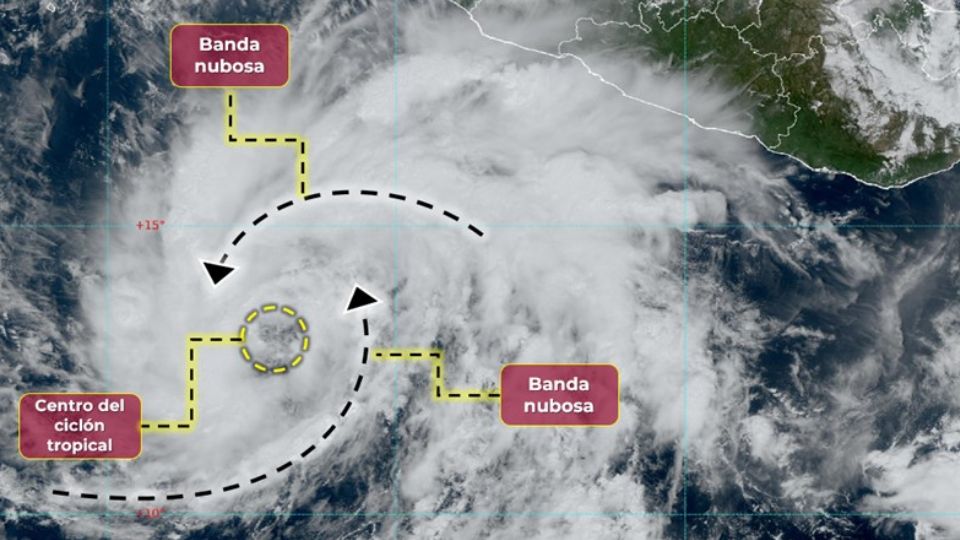 Imagen satelital de la tormenta tropical Norma.